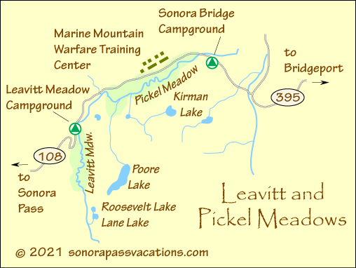 Leavitt Meadow Camping Map, Humboldt-Toiyabe National Forest, California