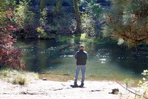 Photo of fisherman on the Stanislaus River 